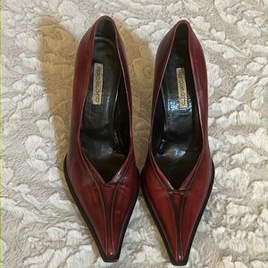 Enrico Del Gatto Red Genuine Leather Pumps